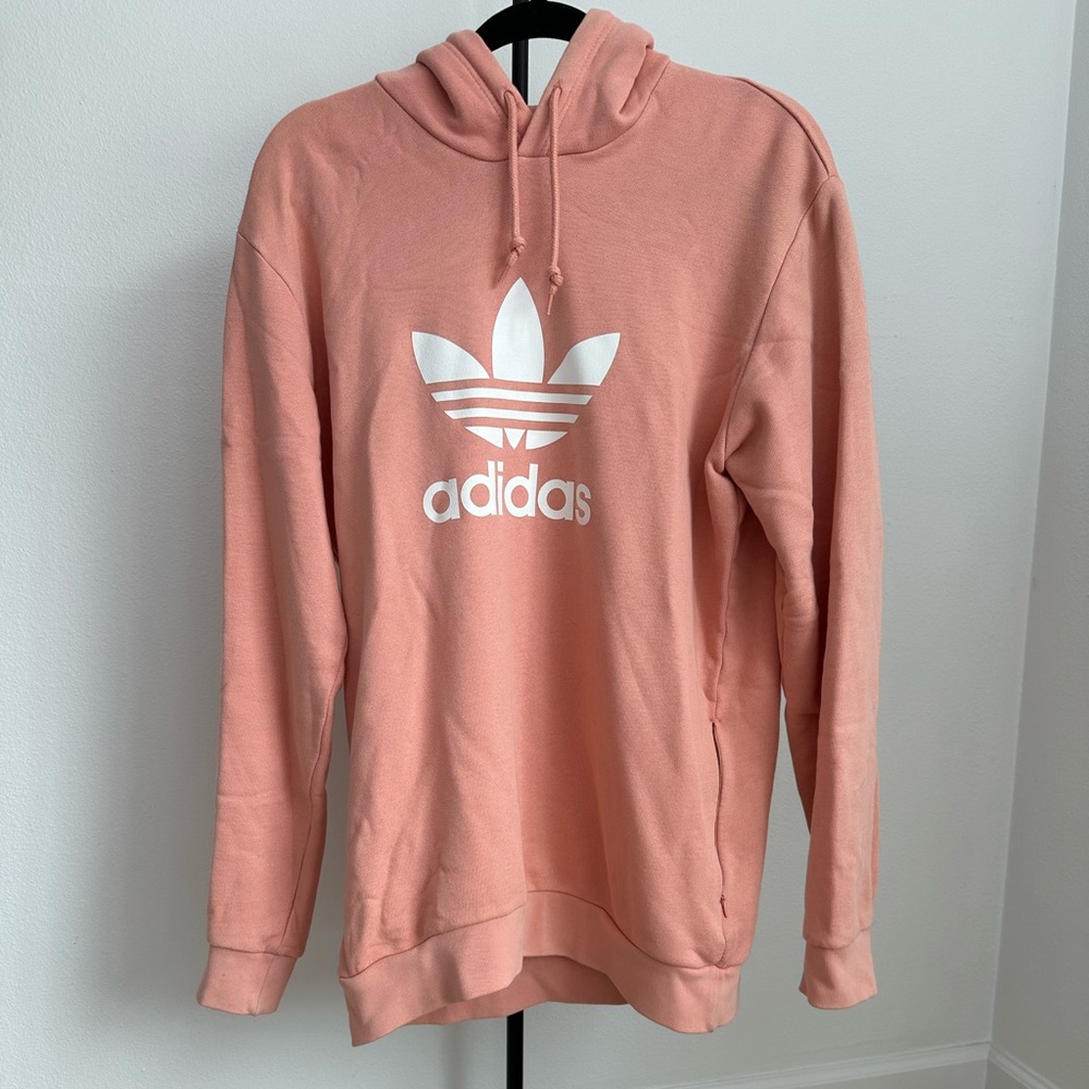 Adidas Orange/Pink Trefoil Hoodie - Medium